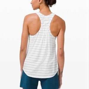 Lululemon Size 10 Love Tank Pleated Black White Striped